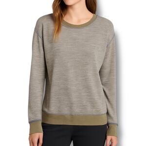 Project Social T Gray Raw Edge Slub Knit Crewneck Sweatshirt Size Small